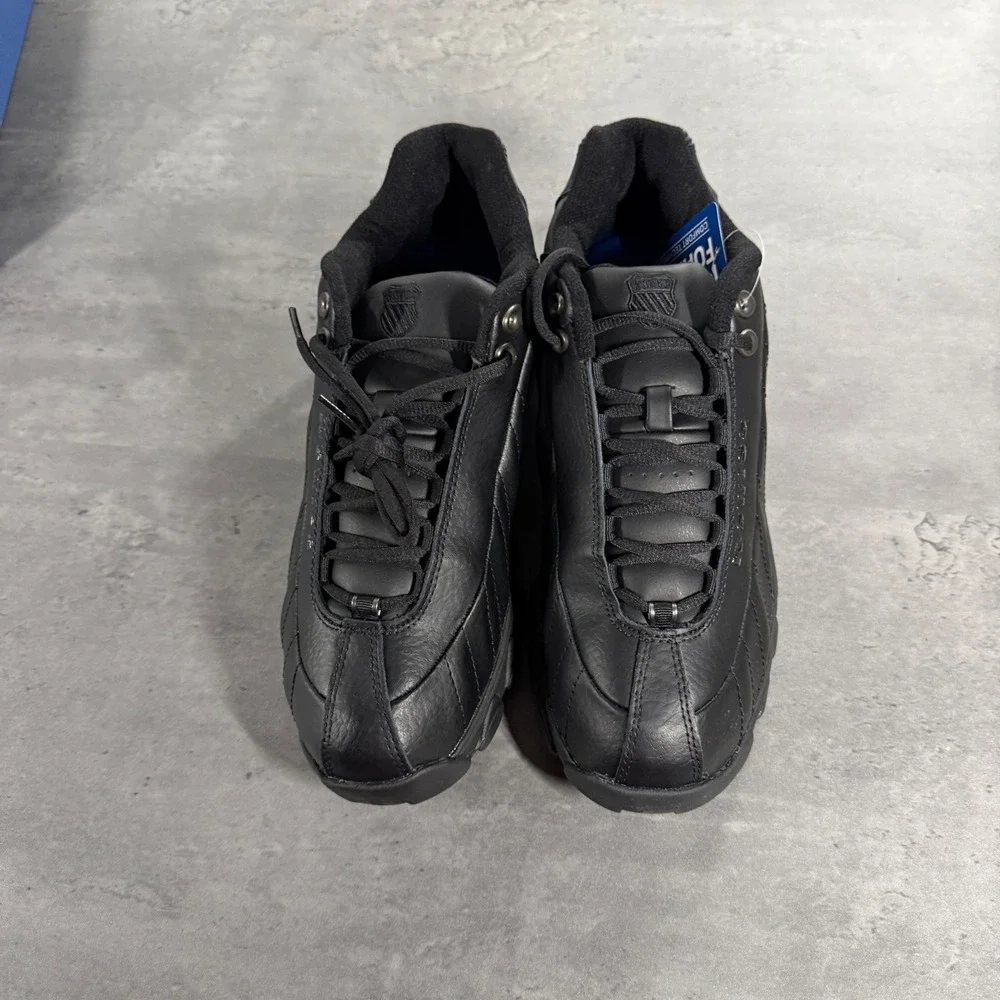 K-Swiss ST329 CMF Sneakers Mens 11.5 Black Leather Memory Foam 03426-008-M